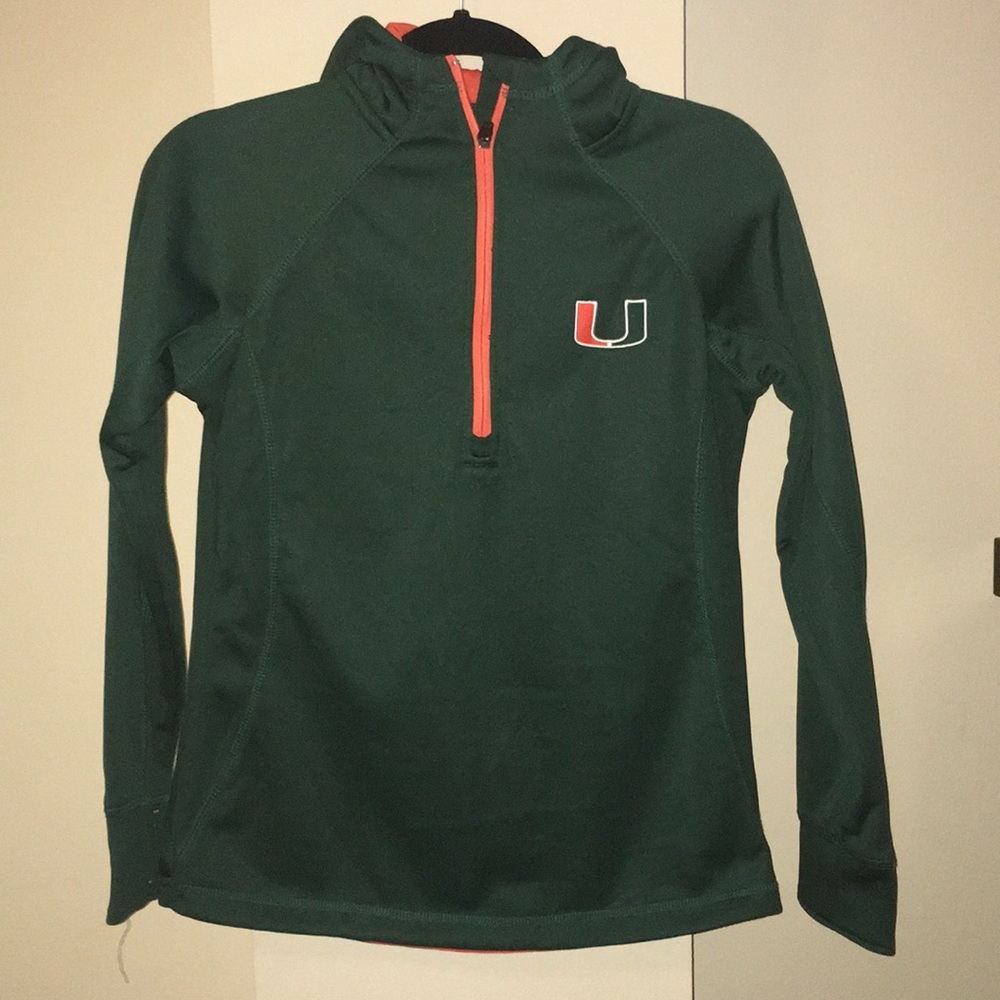 University of Miami 3/4 zippered hoodie